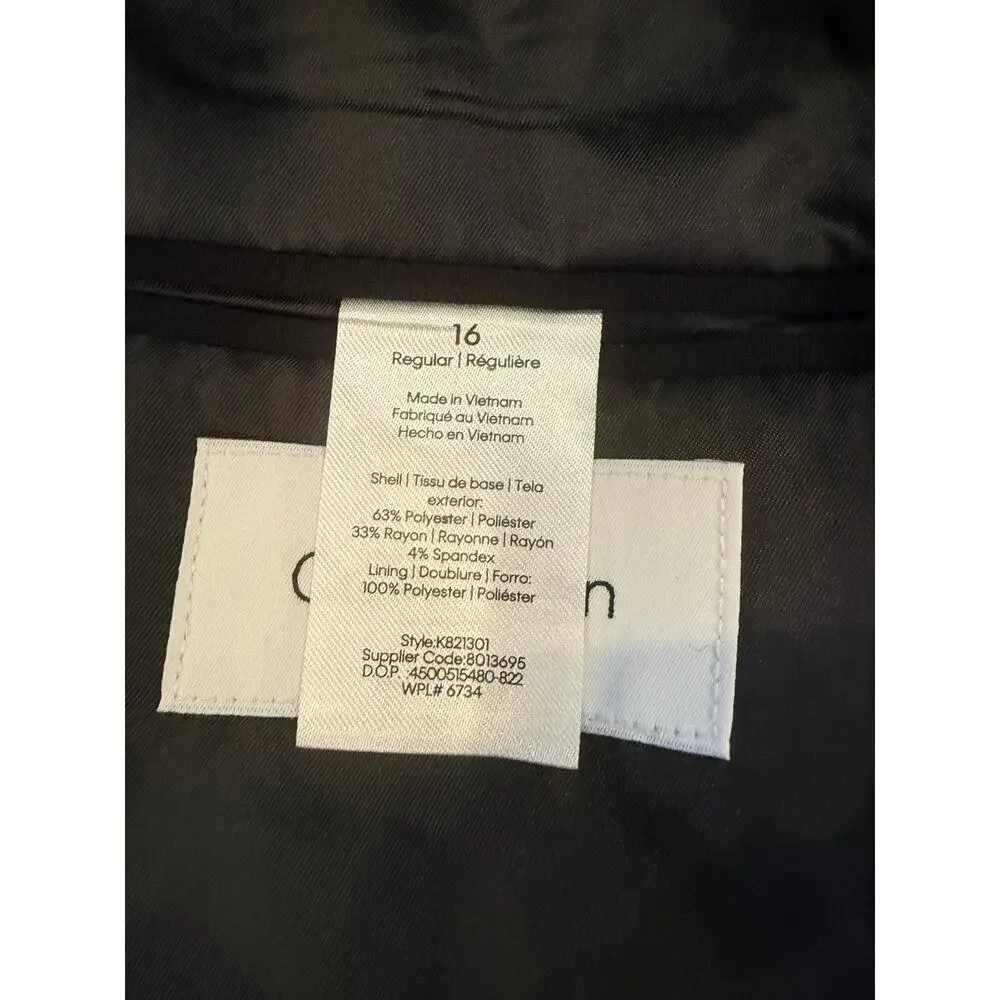 Calvin Klein Big Boys Slim Fit Suit Jacket Black 16